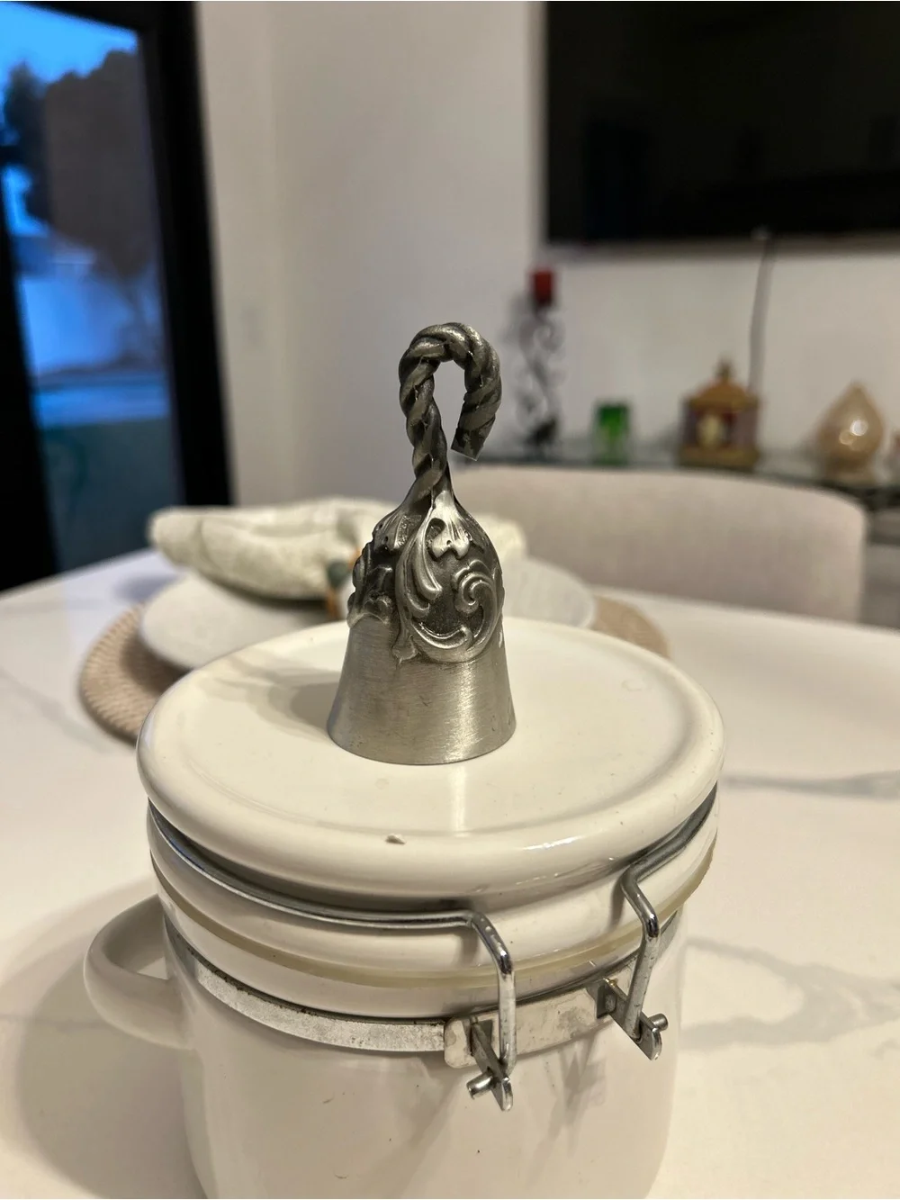 Vintage Antique Pewter Bell 4”